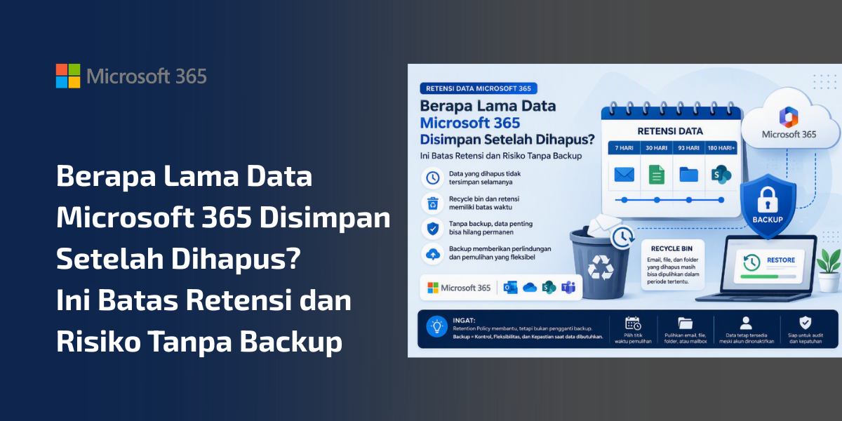 berapa lama data microsoft 365 disimpan setelah dihapus
